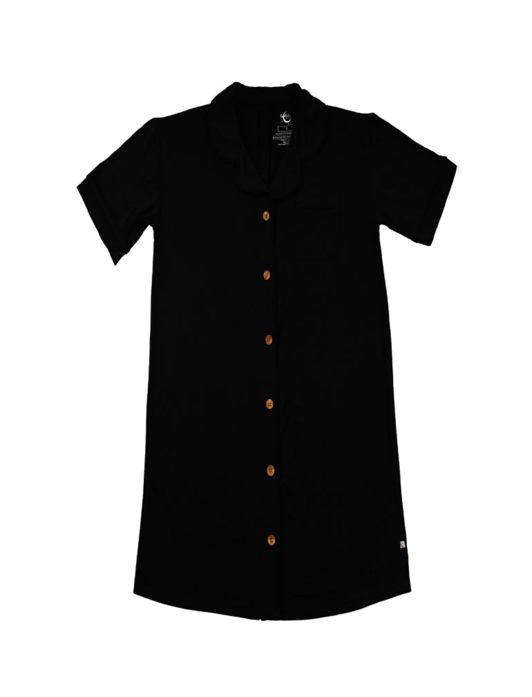 Midnight Black Women’s Short Sleeve Night Gown