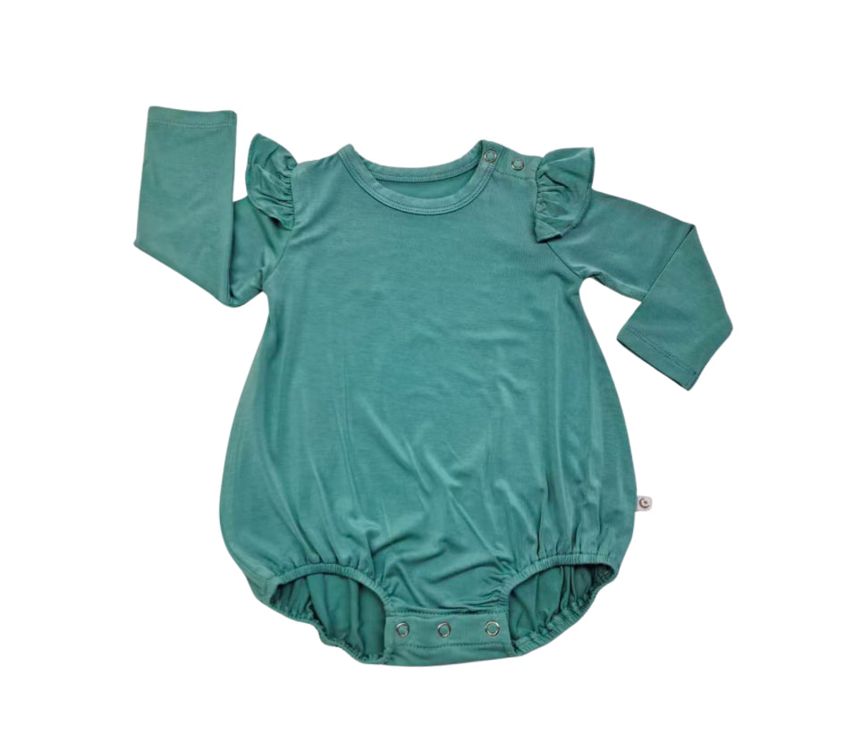 Snoozy Seafoam Long Sleeve Bubble Romper