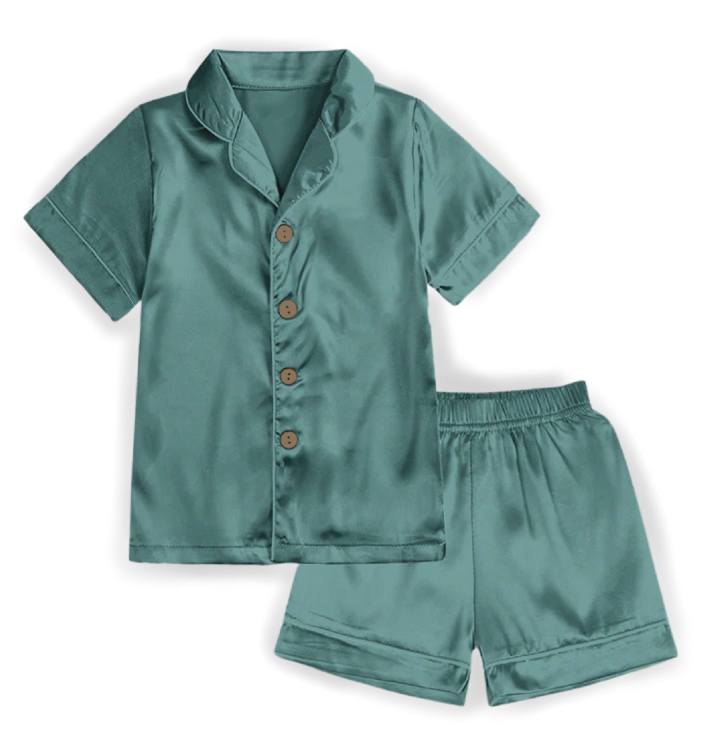Snoozy Seafoam Women’s Two Piece Sleep Set (Shorts & Short Sleeve Shirt)