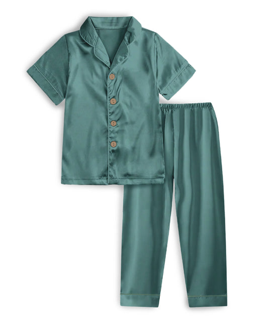 Snoozy Seafoam Women’s Two Piece Sleep Set (Pants & Short Sleeve Shirt)