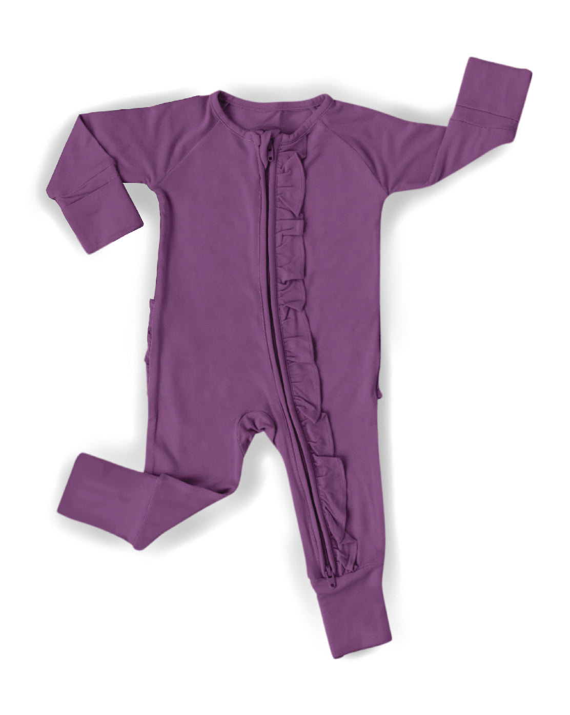 Berry Tired Ruffle Convertible Footie