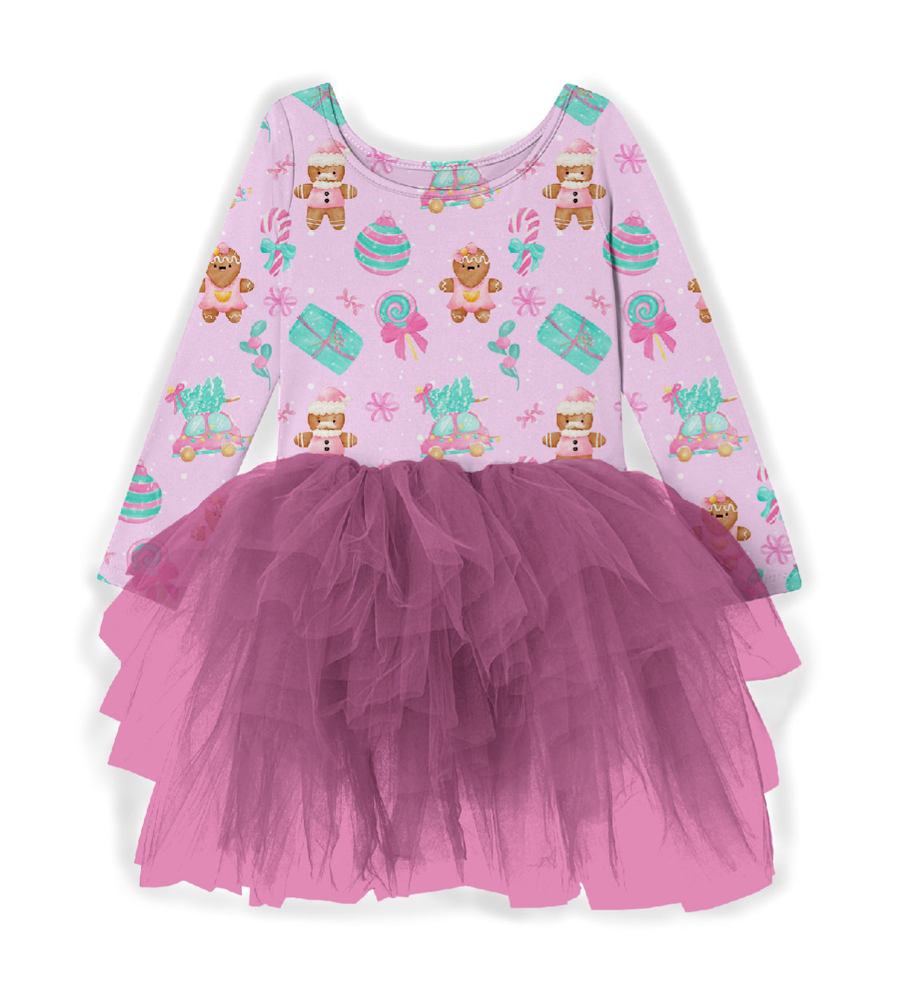 Festive & Frilly Long Sleeve Tutu Dress
