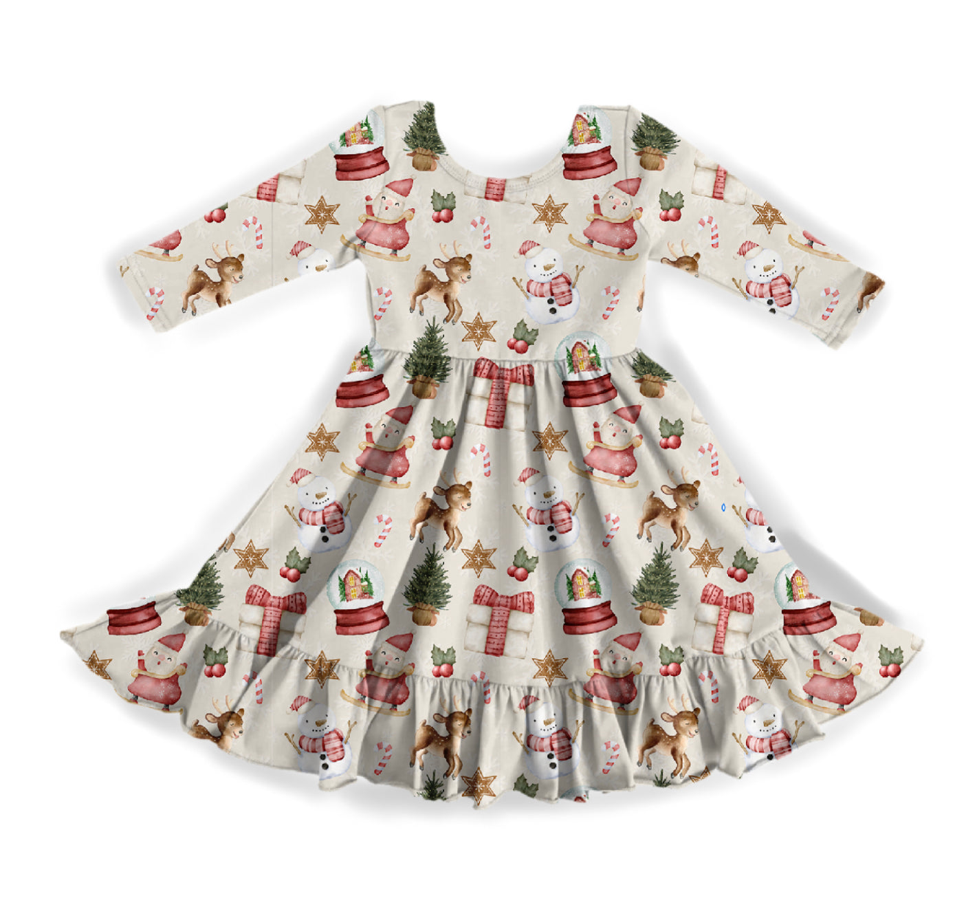 Holly Jolly Long Sleeve Twirl Dress