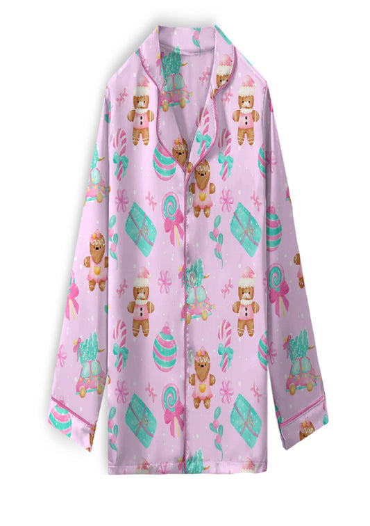 Festive & Frilly Women’s Long Sleeve Night Gown