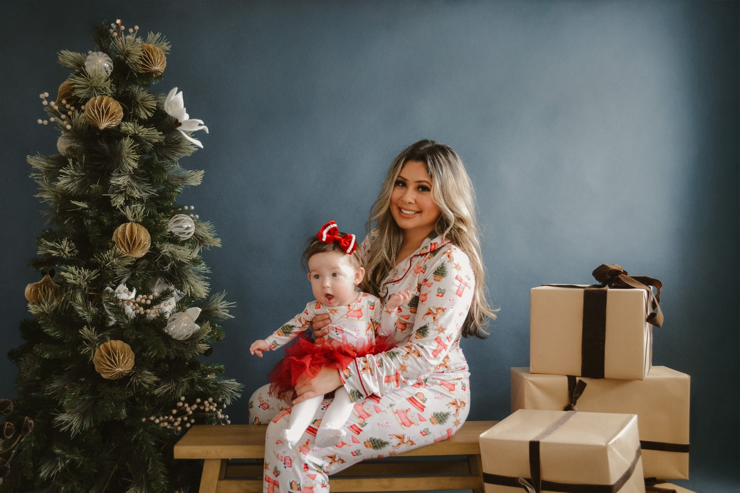 Holly Jolly Women’s Two Piece Sleep Set (Pants & Long Sleeve Shirt)