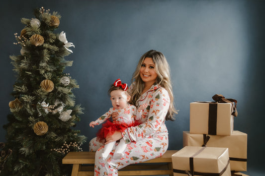 Holly Jolly Women’s Two Piece Sleep Set (Pants & Long Sleeve Shirt)