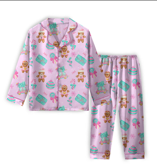 Festive & Frilly Women’s Two Piece Sleep Set (Pants & Long Sleeve Shirt)